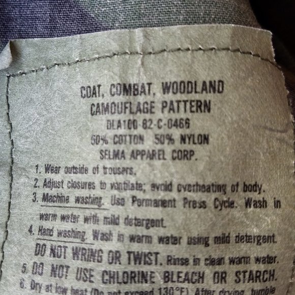 X-Small X-Short Woodland Camouflage Coat Jacket - Selma Apparel - Picture 8 of 10